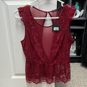 Red lace size small Bke shirt